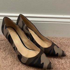 Jessica Simpson camo heels